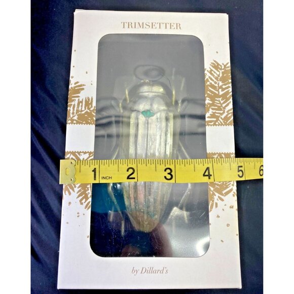 DILLARDS TRIMSETTER BEETLE ORNAMENT VINTAGE BUG SCARAB JEWEL GREEN RARE NIB - Picture 7 of 7